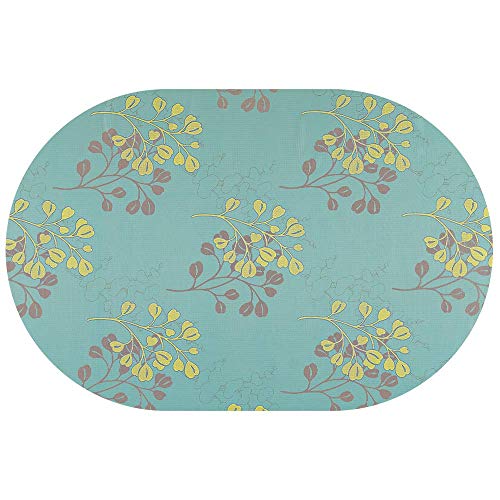 Gartentischdecke Tischdecke Capri Miami 3D Druck mit Einfassband Softschaum Farbe & Größe wählbar Oval 160 x 210 cm Türkis Gelb Outdoor Frühling Sommer von DecoHomeTextil Heimtextilmanufaktur