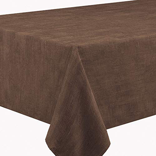 Gartentischdecke Tischdecke Sabrina Eckig Dunkelbraun 130 x 260 cm mit Lotus Effekt Größe & Farbe wählbar von DecoHomeTextil Heimtextilmanufaktur