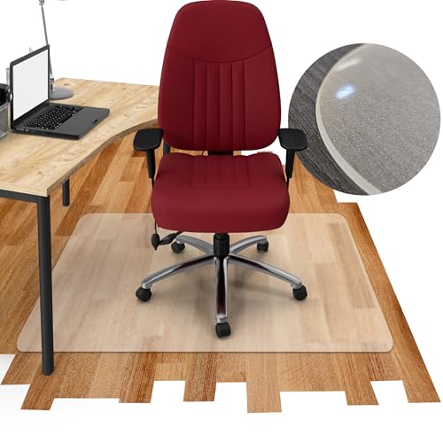 Geruchsneutrale Komfort Bodenschutzmatte Bürostuhl Unterlage mit abgeschrägter V-Kante Eckig 80 x 120 cm transparent Antirutsch Stuhlunterlage Abwaschbar von DecoHomeTextil Heimtextilmanufaktur