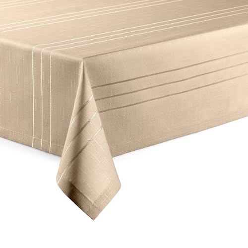 Hochwertige Tischdecke mit Saumrand Eleganza Champagner Oval 135 x 180 cm pflegeleicht Hochwertige Tischdecke mit Saumrand Eleganza Champagner Oval 135 x 180 cm pflegeleicht von DecoHomeTextil Heimtextilmanufaktur