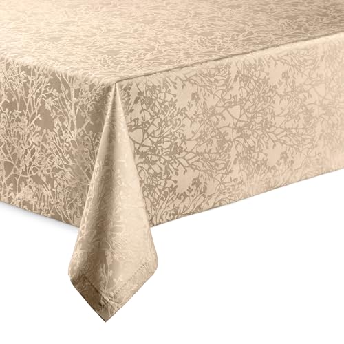 Hochwertige Tischdecke mit Saumrand Harmony Champagner Eckig 100 x 100 cm pflegeleicht Hochwertige Tischdecke mit Saumrand Harmony Champagner Eckig 100 x 100 cm pflegeleicht von DecoHomeTextil Heimtextilmanufaktur