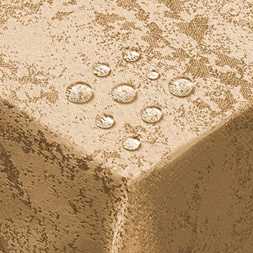 Jacquard Tischdecke Granit Tischdecke Eckig Beige Sand 110 x 110 cm Meliert mit Lotus Effekt Größe & Farbe wählbar von DecoHomeTextil Heimtextilmanufaktur