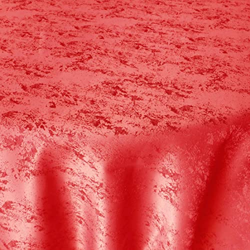 Jacquard Tischdecke Granit Tischdecke Oval Rot 160 x 220 cm Meliert mit Lotus Effekt Größe & Farbe wählbar von DecoHomeTextil Heimtextilmanufaktur