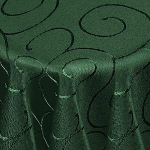 Kringel/Circle Tafeldecke Form, Größe & Farbe wählbar- Oval 160 x 300 cm - Dunkelgrün Damast Tischdecke von DecoHomeTextil Heimtextilmanufaktur