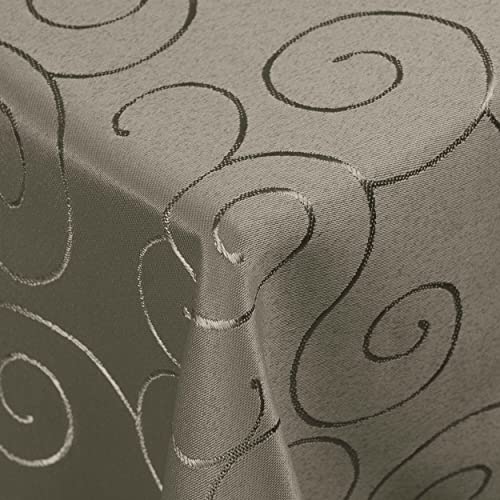 Kringel Ornamente Bronze Tischläufer Tischband 40 x 140 cm Grau mit Saumrand Form, Größe und Farbe wählbar von DecoHomeTextil Heimtextilmanufaktur