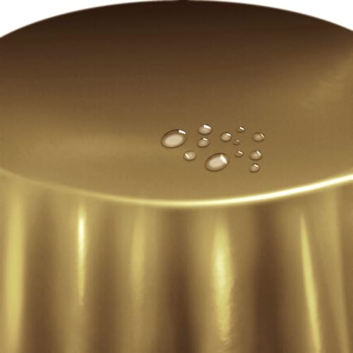 Lacktischdecke Tischdecke Wachstuch Wachstischdecke Rund Oval Größe und Farbe wählbar Gold Rund 100 cm abwaschbare Gartentischdecke von DecoHomeTextil Heimtextilmanufaktur