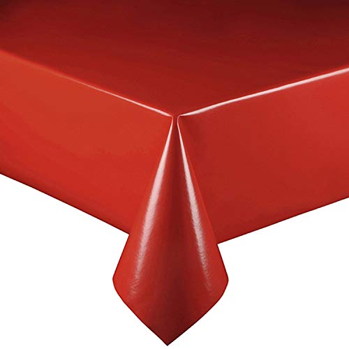 Lacktischdecke Wachstuch Wachstischdecke Tischdecke Gartentischdecke Rot Breite & Länge wählbar 100 x 130 cm Eckig abwaschbar von DecoHomeTextil Heimtextilmanufaktur