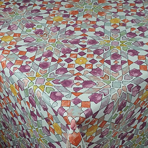 Meterware Tischdecke Stofftischdecke Größe wählbar Murano Bunt Eckig 140 x 340 cm Gartentischdecke abwaschbar von DecoHomeTextil Heimtextilmanufaktur