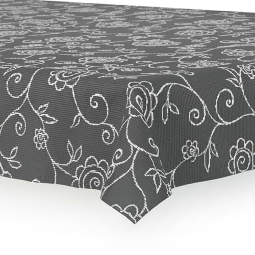 Miami Gartentischdecke Tischdecke Meterware Outdoortischdecke Campingtischdecke Mediterran Grau Eckig 130 x 220 cm Outdoor Camping von DecoHomeTextil Heimtextilmanufaktur