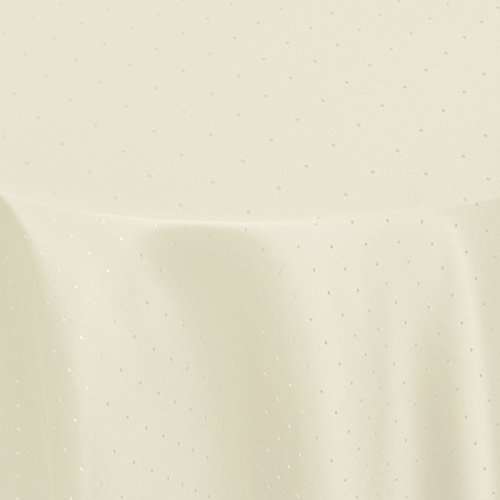 Punkte Muster Optik Tischdecke Größe, Form und Farbe wählbar Oval 130 x 220 cm Champagner Damast Tafeldecke Pflegeleicht von DecoHomeTextil Heimtextilmanufaktur