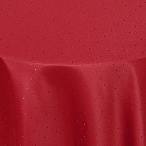 Punkte Muster Optik Tischdecke Größe, Form und Farbe wählbar Oval 160 x 220 cm Rot Damast Tafeldecke Pflegeleicht von DecoHomeTextil Heimtextilmanufaktur