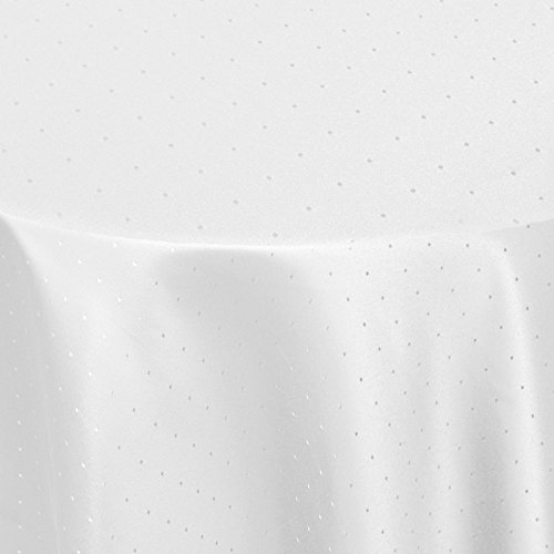 Punkte Muster Optik Tischdecke Größe, Form und Farbe wählbar Oval 160 x 360 cm Weiß Damast Tafeldecke Pflegeleicht von DecoHomeTextil Heimtextilmanufaktur