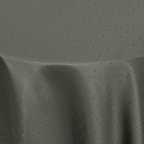 Punkte Muster Optik Tischdecke Größe, Form und Farbe wählbar Rund 160 cm Dunkelgrau Damast Tafeldecke Pflegeleicht von DecoHomeTextil Heimtextilmanufaktur