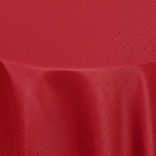 Punkte Muster Optik Tischdecke Größe, Form und Farbe wählbar Rund 160 cm Rot Damast Tafeldecke Pflegeleicht von DecoHomeTextil Heimtextilmanufaktur