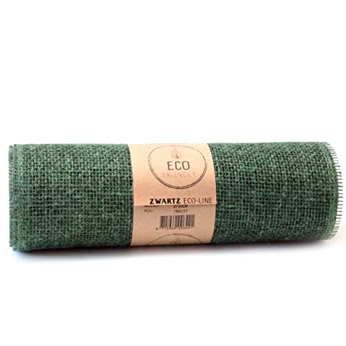 SIZO® Deco Jute Eco Friendly Tischläufer Tischband 30 cm x 5 Meter Dunkelgrün von DecoHomeTextil Heimtextilmanufaktur