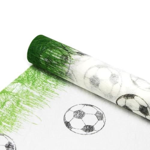 Sizoweb Tischläufer Tischband Dekoration Dekor Breite 30 cm Rollenlänge und Farbe wählbar Football 5 Meter von DecoHomeTextil Heimtextilmanufaktur