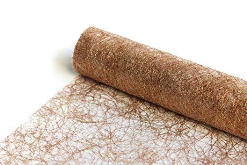 Sizoweb Tischläufer Tischband Dekoration Dekor Breite 30 cm Rollenlänge und Farbe wählbar Lurex Gold 10 Meter von DecoHomeTextil Heimtextilmanufaktur