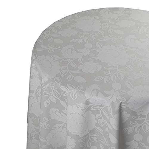 Textile Tischdecke Meterware Stofftischdecke Größe und Farbe wählbar Damast Rose Weiß Oval 130 x 160 cm Lotus Effekt Textile Tischdecke Meterware Stofftischdecke Größe und Farbe wählbar Damast Rose Weiß Oval 130 x 160 cm Lotus Effekt von DecoHomeTextil Heimtextilmanufaktur