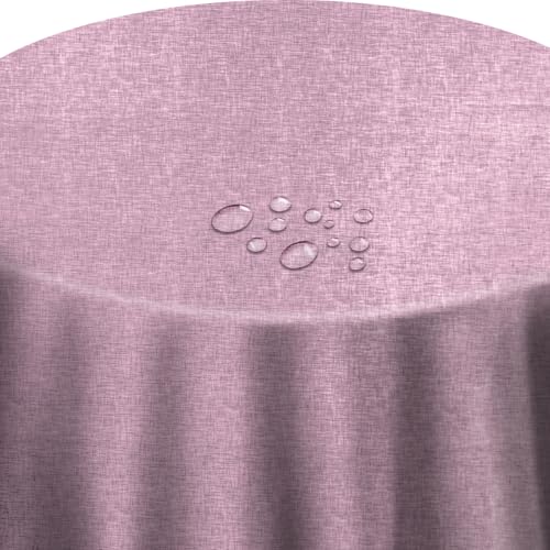 Tischdecke 100% Polyester mit Antirutsch-Funktion Uni Altrosa Rund 80 cm Tischwäsche von DecoHomeTextil Heimtextilmanufaktur