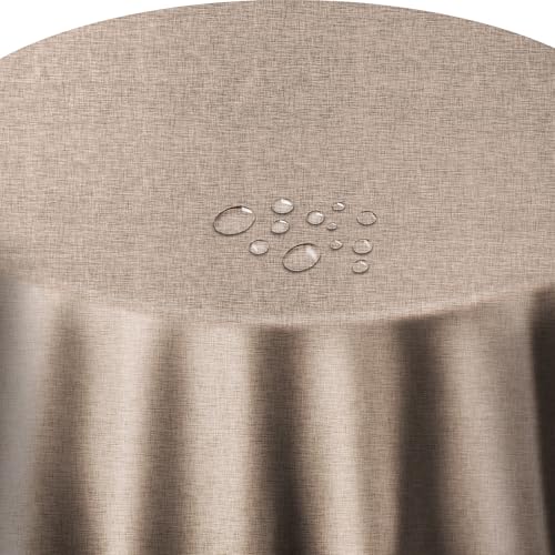 Tischdecke 100% Polyester mit Antirutsch-Funktion Uni Braun Oval 140 x 280 cm Tischwäsche von DecoHomeTextil Heimtextilmanufaktur