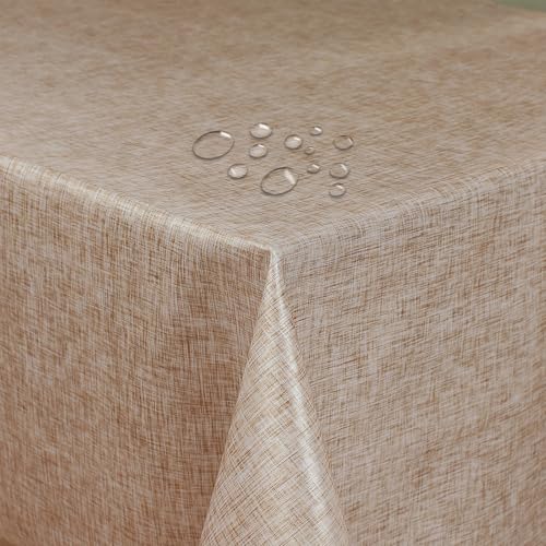 Tischdecke 100% Polyester mit Antirutsch-Funktion Uni Braun Rechteckig 130 x 310 cm Tischwäsche von DecoHomeTextil Heimtextilmanufaktur