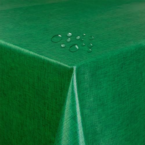 Tischdecke 100% Polyester mit Antirutsch-Funktion Uni Dunkelgrün Rechteckig 80 x 110 cm Tischwäsche von DecoHomeTextil Heimtextilmanufaktur