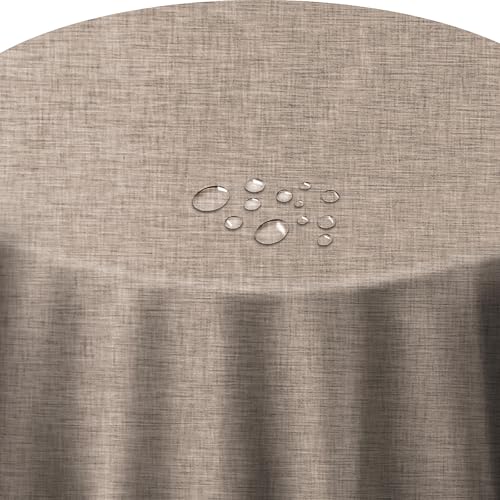 Tischdecke 100% Polyester mit Antirutsch-Funktion Uni Grau Rund 100 cm Tischwäsche von DecoHomeTextil Heimtextilmanufaktur