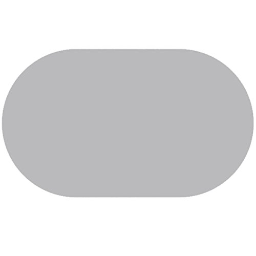 Wachstuch Glatt Uni RUND OVAL Größe & Farbe wählbar Oval 130 x 180 cm Grau Silber Lack abwaschbare Tischdecke von DecoHomeTextil Heimtextilmanufaktur