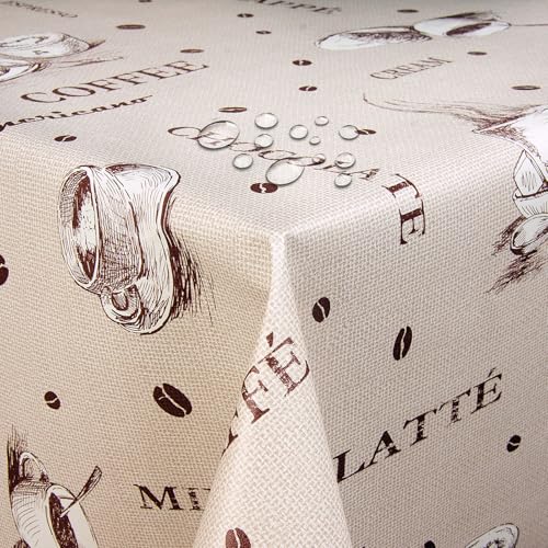 Wachstuch Kaffee Robust Beige Breite & Länge wählbar abwaschbare Tischdecke Eckig 130 x 150 cm Wachstuch Kaffee Robust Beige Breite & Länge wählbar abwaschbare Tischdecke Eckig 130 x 150 cm von DecoHomeTextil Heimtextilmanufaktur