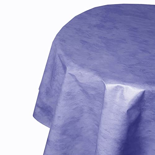 Wachstuch Leicht Marmoriert RUND OVAL Größe & Farbe wählbar Oval 130 x 180 cm Hellblau abwaschbare Tischdecke von DecoHomeTextil Heimtextilmanufaktur