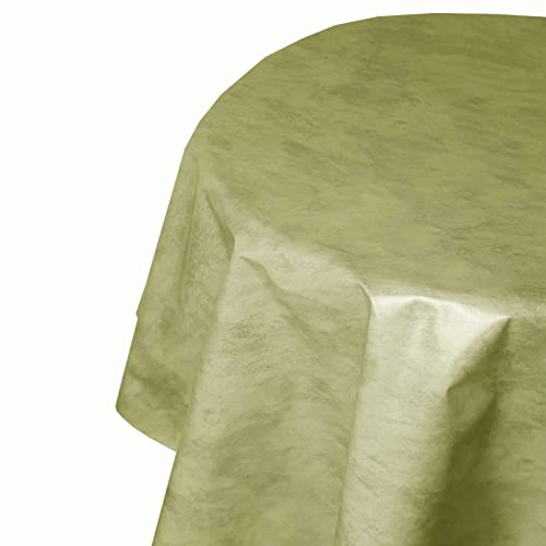 Wachstuch Leicht Marmoriert RUND OVAL Größe & Farbe wählbar Rund 130 cm Grün abwaschbare Tischdecke von DecoHomeTextil Heimtextilmanufaktur