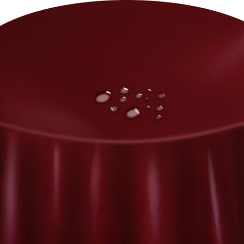 Wachstuch Tischdecke Glatt Uni Rund 90 cm Bordeaux abwaschbar, wasserabweisend von DecoHomeTextil Heimtextilmanufaktur