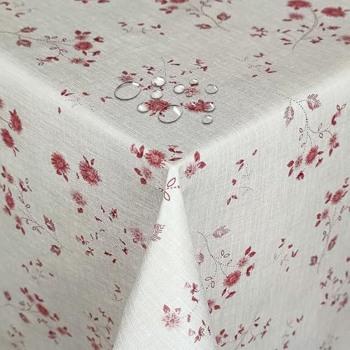 Wachstuch Wachstischdecke Tischdecke Blüten Rot Grau Quadratisch 100 x 100 cm abwischbar Wachstuch Wachstischdecke Tischdecke Blüten Rot Grau Quadratisch 100 x 100 cm abwischbar von DecoHomeTextil Heimtextilmanufaktur