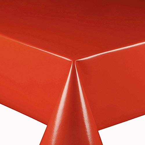 Wachstuch Wachstischdecke Tischdecke Gartentischdecke Glatt Uni Orange Terra Breite & Länge wählbar 120 x 320 cm Eckig abwaschbar von DecoHomeTextil Heimtextilmanufaktur