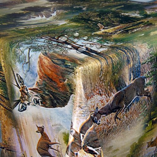 Wachstuch Wachstischdecke Tischdecke Gartentischdecke Größe wählbar Jagd Wild Eckig 140 x 500 cm abwaschbar von DecoHomeTextil Heimtextilmanufaktur