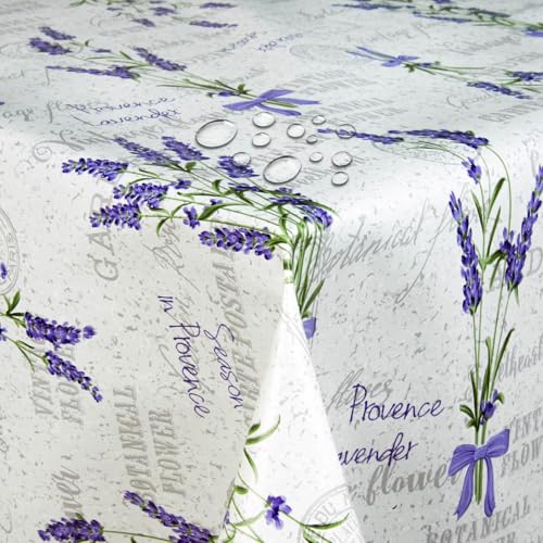 Wachstuch Wachstischdecke Tischdecke Gartentischdecke Größe wählbar Lavendel Provence 130 x 270 cm Eckig abwaschbar von DecoHomeTextil Heimtextilmanufaktur
