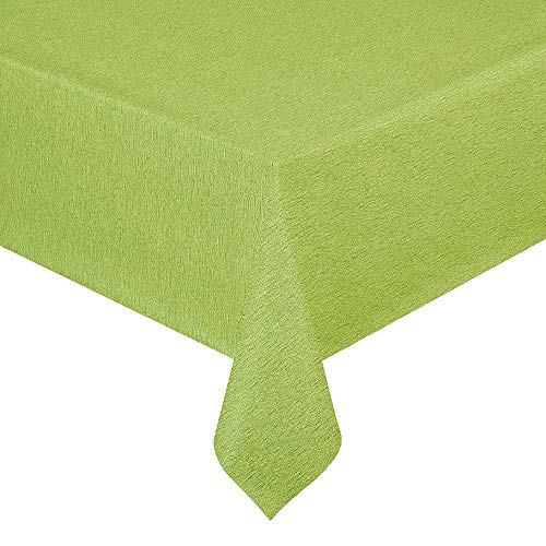 Wachstuch Wachstischdecke Tischdecke Gartentischdecke Lack Leinen Grün Breite & Länge wählbar 110 x 210 cm Eckig abwaschbar von DecoHomeTextil Heimtextilmanufaktur
