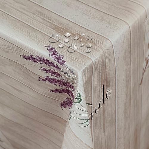 Wachstuch Wachstischdecke Tischdecke Olive Lavender Wood Rechteckig 80 x 120 cm abwischbar von DecoHomeTextil Heimtextilmanufaktur