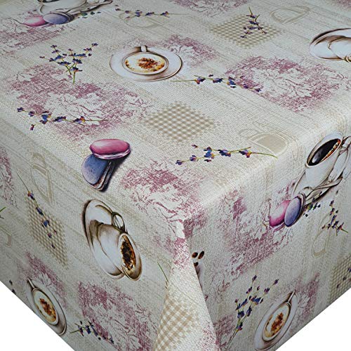 Wachstuch Wachstischdecke Tischdecke Robust Kaffee Macaron Beige Breite & Länge wählbar 110 x 150 cm Eckig abwaschbar von DecoHomeTextil Heimtextilmanufaktur