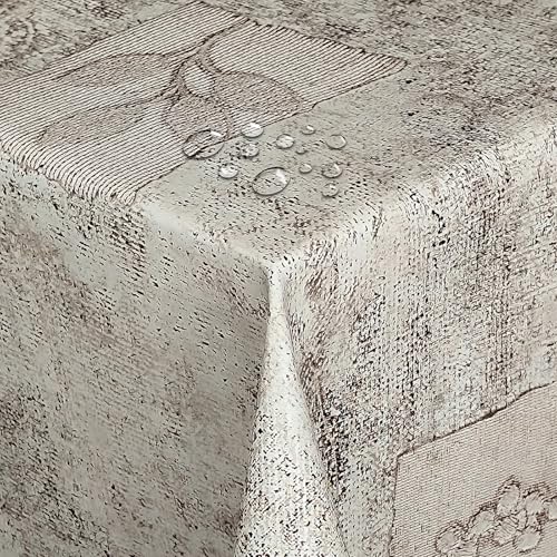 Wachstuch Wachstischdecke Tischdecke Rustikal Braun Quadratisch 80 x 80 cm abwischbar von DecoHomeTextil Heimtextilmanufaktur