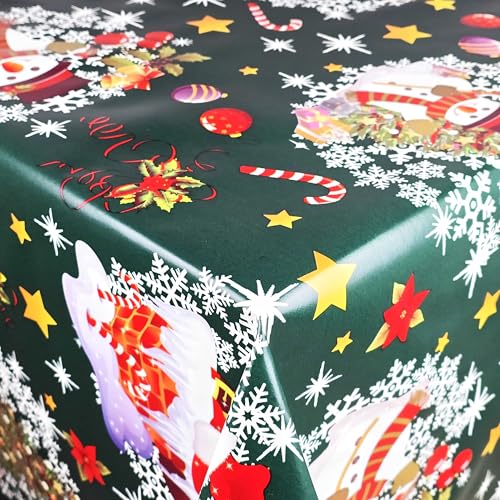 Wachstuch Wachstischdecke Tischdecke Weihnachten Zuckerstange Dunkelgrün Eckig 140 x 150 cm abwischbar Weihnachtstischdecke von DecoHomeTextil Heimtextilmanufaktur