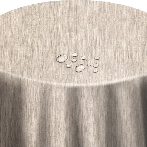 Wachstuch Wachstischdecke mit Overlock Naht Leinen Prägung Beige Sand Rund 140 cm Tischdecke abwischbar Wachstuch Wachstischdecke mit Overlock Naht Leinen Prägung Beige Sand Rund 140 cm Tischdecke abwischbar von DecoHomeTextil Heimtextilmanufaktur