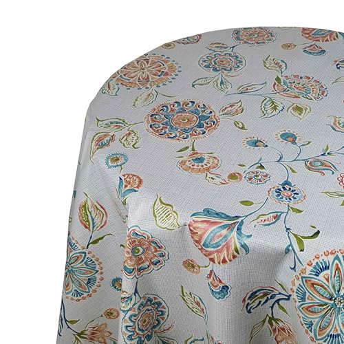 Wachstuchtischdecke Wachstuch Tischdecke Gartentischdecke Birke Weiß Bunt Rund 120 cm abwaschbare Wachstischdecke von DecoHomeTextil Heimtextilmanufaktur