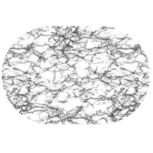 Wachstuchtischdecke Wachstuch Tischdecke Gartentischdecke Rund Oval Granit Weiß Oval ca. 140 x 180 cm abwaschbare Wachstischdecke von DecoHomeTextil Heimtextilmanufaktur