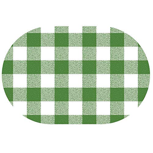 Wachstuchtischdecke Wachstuch Tischdecke Gartentischdecke Rund Oval Klassik Kariert Grün Oval 130 x 180 cm abwaschbare Wachstischdecke von DecoHomeTextil Heimtextilmanufaktur