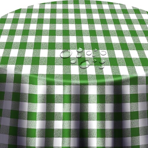 Wachstuchtischdecke Wachstuch Tischdecke Gartentischdecke Rund Oval Klassik Kariert Grün Oval ca. 140 x 220 cm abwaschbare Wachstischdecke von DecoHomeTextil Heimtextilmanufaktur