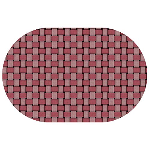 Wachstuchtischdecke Wachstuch Tischdecke Gartentischdecke Rund Oval Robust Rattan Rot Rosa Oval 130 x 220 cm abwaschbare Wachstischdecke geprägt von DecoHomeTextil Heimtextilmanufaktur