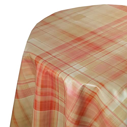 d-c-fix Wachstuch Tischdecke Wachstuchtischdecke Farbe und Größe wählbar Kariert Orange 140 x 180 cm Oval abwaschbare Gartentischdecke von DecoHomeTextil Heimtextilmanufaktur