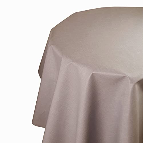 d-c-fix Wachstuch Wachstischdecke Hochwertige Tischdecke Farbe und Größe wählbar Unverwüstlich Hellbraun Rund ca. 140 cm abwaschbar von DecoHomeTextil Heimtextilmanufaktur