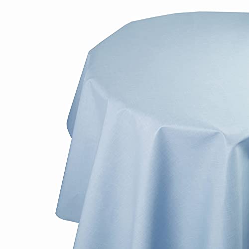 d-c-fix Wachstuch Wachstischdecke Hochwertige Tischdecke Farbe und Größe wählbar Unverwüstlich Silber Hellblau Rund 120 cm abwaschbar von DecoHomeTextil Heimtextilmanufaktur